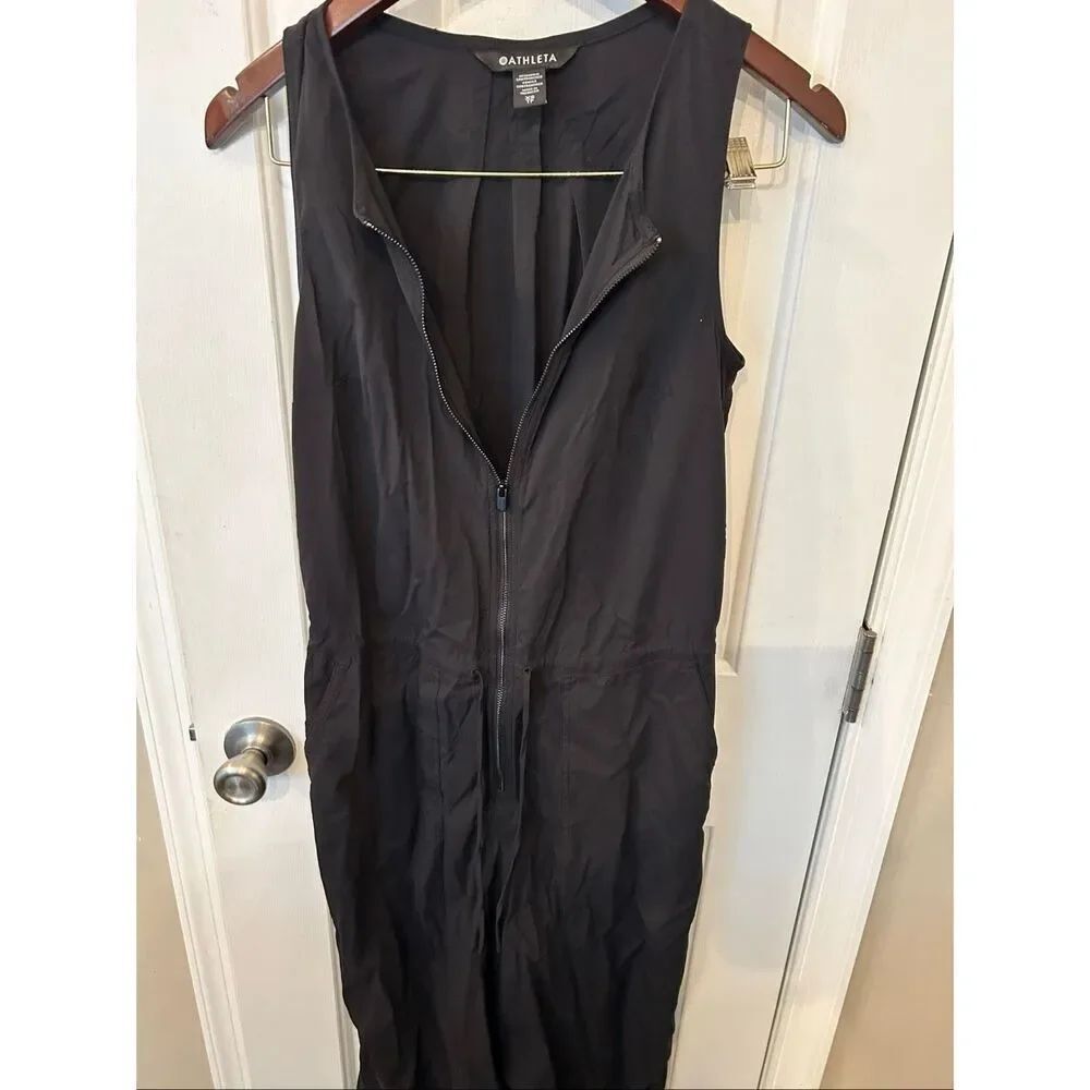 Athleta black romper size XS with pockets light and flowy
